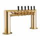 Pass-Thru Pipe Tower for Century System, 6 Faucets in Tarnish-Free Brass