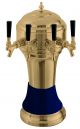 Roma Tower, 4 Faucets in Tarnish-Free Brass and Blue