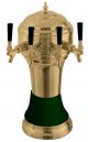 Roma Tower for Century System, 4 Faucets in Gold with Green Skirt
