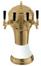 Roma Tower for Century System, 4 Faucets in Gold with White Skirt