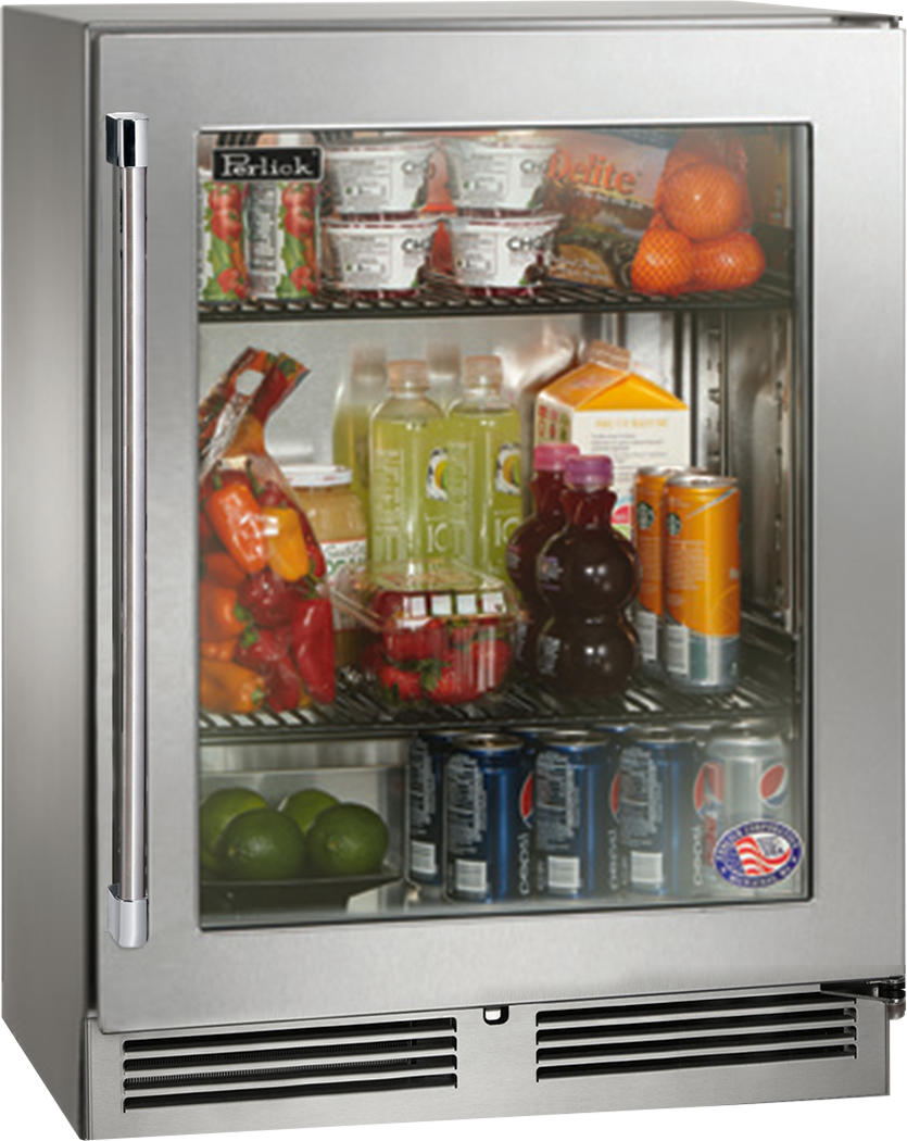 Perlick HA24FB41RL 24 Inch Built-in Under Counter Freezer with 4.8 cu. ft.  Capacity, 2 Full-Extension Freezer Shelves, Automatic Defrost, Digital  Controls, ADA Compliant, and ENERGY STAR: Stainless Steel, Right Hinge Door  Swing